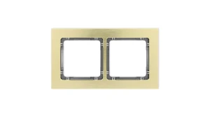 DECO Ramka uniwersalna podwójna - aluminium szczotkowane (ramka: kolor mosiężny spód: grafitowy) 8-11-DRA-2