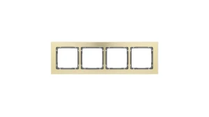 DECO Ramka uniwersalna poczwórna - aluminium szczotkowane (ramka: kolor mosiężny spód: grafitowy) 8-11-DRA-4