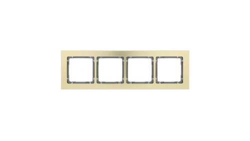 DECO Ramka uniwersalna poczwórna - aluminium szczotkowane (ramka: kolor mosiężny spód: grafitowy) 8-11-DRA-4