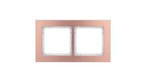 DECO Ramka uniwersalna podwójna - aluminium szczotkowane (ramka: kolor miedziany spód: biały) 9-0-DRA-2