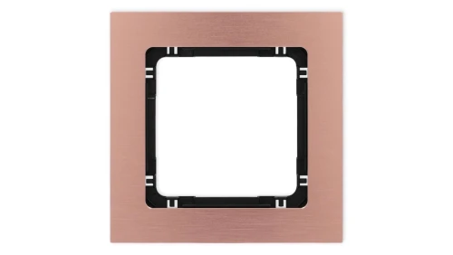 DECO Ramka uniwersalna pojedyncza - aluminium szczotkowane (ramka: kolor miedziany spód: czarny) 9-12-DRA-1
