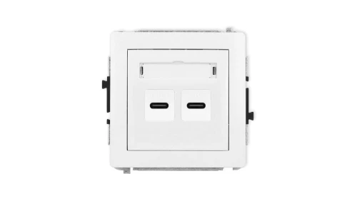 DECO Mechanizm ładowarki USB podwójnej 2xUSB C, 20W max., biały DCUSB-7