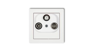 DECO Mechanizm gniazda abonenckiego RTV-SAT końcowego 1,5dB, biały mat 25DGS