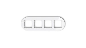 ICON Ramka uniwersalna poczwórna okrągła - efekt szkła (ramka: biała spód: biały) 0-0-IRSO-4