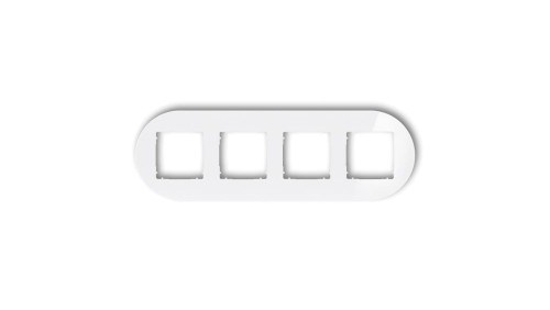 ICON Ramka uniwersalna poczwórna okrągła - efekt szkła (ramka: biała spód: biały) 0-0-IRSO-4