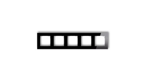 ICON Ramka uniwersalna pięciokrotna kwadratowa - efekt szkła (ramka: czarna spód: grafitowy mat) 12-28-IRSK-5