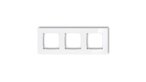 ICON Ramka uniwersalna potrójna kwadratowa - efekt szkła (ramka: biała spód: biały) 0-0-IRSK-3