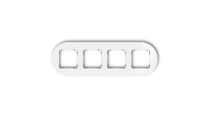 ICON Ramka uniwersalna poczwórna okrągła - efekt szkła (ramka: biała spód: czarny) 0-12-IRSO-4