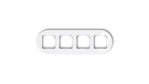 ICON Ramka uniwersalna poczwórna okrągła - efekt szkła (ramka: biała spód: czarny) 0-12-IRSO-4