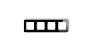 ICON Ramka uniwersalna poczwórna zaokrąglona - efekt szkła (ramka: czarna spód: czarny) 12-12-IRSZ-4