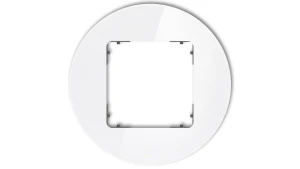 ICON Ramka uniwersalna pojedyncza okrągła - efekt szkła (ramka: biała spód: grafitowy mat) 0-28-IRSO-1