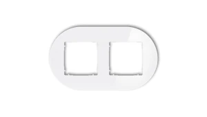 ICON Ramka uniwersalna podwójna okrągła - efekt szkła (ramka: biała spód: biały) 0-0-IRSO-2