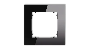ICON Ramka uniwersalna pojedyncza kwadratowa - efekt szkła (ramka: czarna spód: czarny) 12-12-IRSK-1