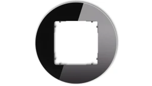 ICON Ramka uniwersalna pojedyncza okrągła - efekt szkła (ramka: czarna spód: grafitowy mat) 12-28-IRSO-1