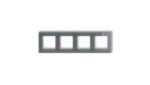 ICON Ramka uniwersalna poczwórna kwadratowa - efekt szkła (ramka: grafitowa spód: biały) 28-0-IRSK-4