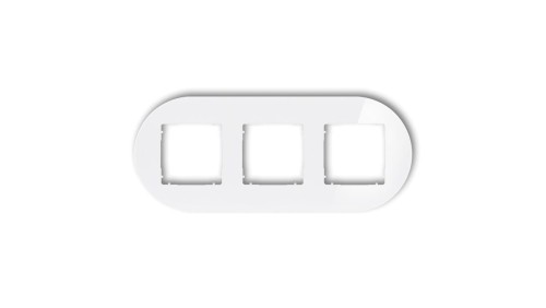 ICON Ramka uniwersalna potrójna okrągła - efekt szkła (ramka: biała spód: biały) 0-0-IRSO-3