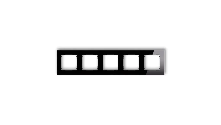 ICON Ramka uniwersalna pięciokrotna kwadratowa - efekt szkła (ramka: czarna spód: czarny) 12-12-IRSK-5