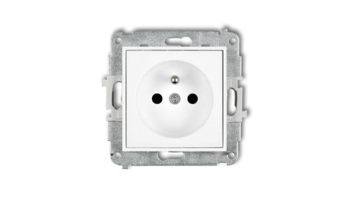 ICON Mechanizm gniazda pojedynczego z uziemieniem 2P+Z (przesłony torów prądowych) biały mat 25IGP-1zp