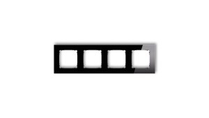 ICON Ramka uniwersalna poczwórna kwadratowa - efekt szkła (ramka: czarna spód: czarny) 12-12-IRSK-4