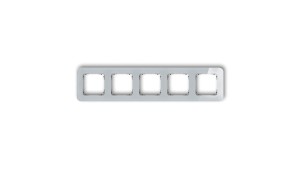 ICON Ramka uniwersalna pięciokrotna zaokrąglona - efekt szkła (ramka: szara spód: czarny) 15-12-IRSZ-5