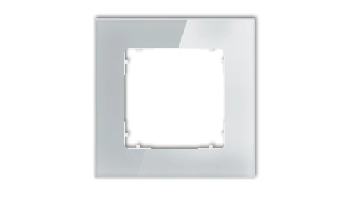 ICON Ramka uniwersalna pojedyncza kwadratowa - efekt szkła (ramka: szara spód: biały) 15-0-IRSK-1