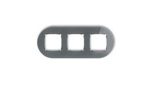 ICON Ramka uniwersalna potrójna okrągła - efekt szkła (ramka: grafitowa spód: czarny) 28-12-IRSO-3