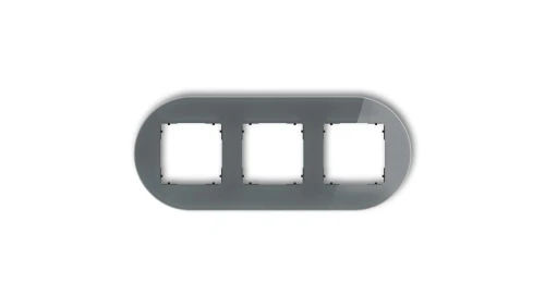 ICON Ramka uniwersalna potrójna okrągła - efekt szkła (ramka: grafitowa spód: czarny) 28-12-IRSO-3