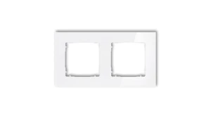 ICON Ramka uniwersalna podwójna kwadratowa - efekt szkła (ramka: biała spód: biały) 0-0-IRSK-2