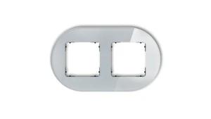 ICON Ramka uniwersalna podwójna okrągła - efekt szkła (ramka: szara spód: czarny) 15-12-IRSO-2