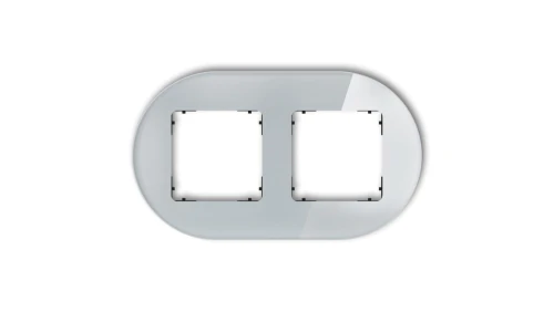 ICON Ramka uniwersalna podwójna okrągła - efekt szkła (ramka: szara spód: czarny) 15-12-IRSO-2
