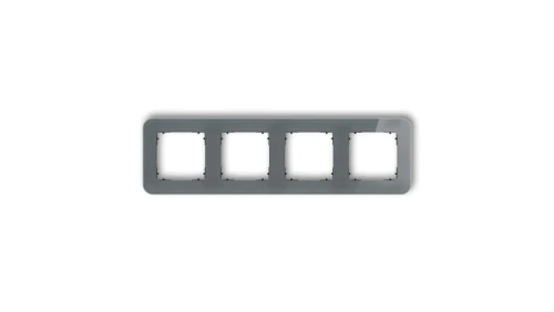 ICON Ramka uniwersalna poczwórna zaokrąglona - efekt szkła (ramka: grafitowa spód: czarny) 28-12-IRSZ-4