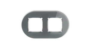 ICON Ramka uniwersalna podwójna okrągła - efekt szkła (ramka: grafitowa spód: czarny) 28-12-IRSO-2