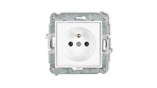 ICON Mechanizm gniazda pojedynczego z uziemieniem 2P+Z (bez przesłon torów prądowych) biały mat 25IGP-1z
