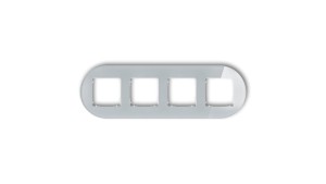 ICON Ramka uniwersalna poczwórna okrągła - efekt szkła (ramka: szara spód: biały) 15-0-IRSO-4