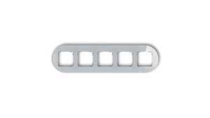 ICON Ramka uniwersalna pięciokrotna okrągła - efekt szkła (ramka: szara spód: grafitowy mat) 15-28-IRSO-5