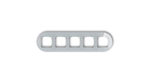 ICON Ramka uniwersalna pięciokrotna okrągła - efekt szkła (ramka: szara spód: grafitowy mat) 15-28-IRSO-5