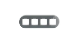 ICON Ramka uniwersalna poczwórna okrągła - efekt szkła (ramka: grafitowa spód: grafitowy mat) 28-28-IRSO-4