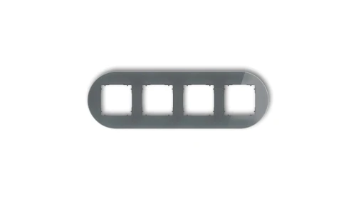 ICON Ramka uniwersalna poczwórna okrągła - efekt szkła (ramka: grafitowa spód: grafitowy mat) 28-28-IRSO-4