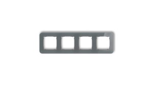 ICON Ramka uniwersalna poczwórna zaokrąglona - efekt szkła (ramka: grafitowa spód: grafitowy mat) 28-28-IRSZ-4