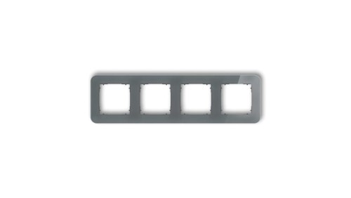 ICON Ramka uniwersalna poczwórna zaokrąglona - efekt szkła (ramka: grafitowa spód: grafitowy mat) 28-28-IRSZ-4