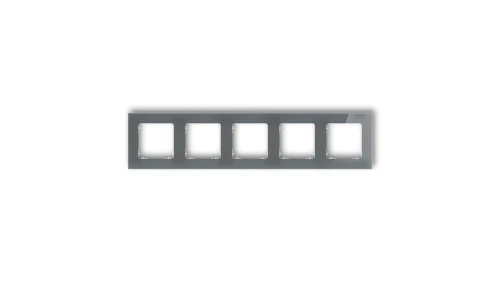 ICON Ramka uniwersalna pięciokrotna kwadratowa - efekt szkła (ramka: grafitowa spód: biały) 28-0-IRSK-5