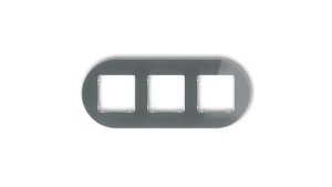 ICON Ramka uniwersalna potrójna okrągła - efekt szkła (ramka: grafitowa spód: biały) 28-0-IRSO-3