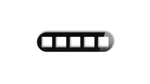 ICON Ramka uniwersalna pięciokrotna okrągła - efekt szkła (ramka: czarna spód: biały) 12-0-IRSO-5