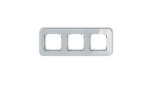 ICON Ramka uniwersalna potrójna zaokrąglona - efekt szkła (ramka: szara spód: grafitowy mat) 15-28-IRSZ-3