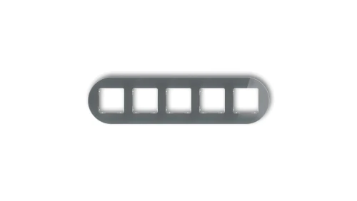 ICON Ramka uniwersalna pięciokrotna okrągła - efekt szkła (ramka: grafitowa spód: biały) 28-0-IRSO-5