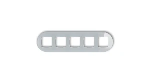 ICON Ramka uniwersalna pięciokrotna okrągła - efekt szkła (ramka: szara spód: biały) 15-0-IRSO-5