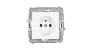 ICON Mechanizm gniazda pojedynczego z uziemieniem 2P+Z (bez przesłon torów prądowych) biały IGP-1z