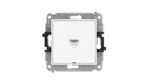 ICON Mechanizm gniazda komputerowego pojedynczego 1xRJ45, kat. 5e, 8-stykowy, bez pola opisowego biały IGKBO-1