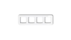 ICON Ramka uniwersalna poczwórna zaokrąglona - efekt szkła (ramka: biała spód: biały) 0-0-IRSZ-4