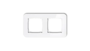 ICON Ramka uniwersalna podwójna zaokrąglona - efekt szkła (ramka: biała spód: biały) 0-0-IRSZ-2